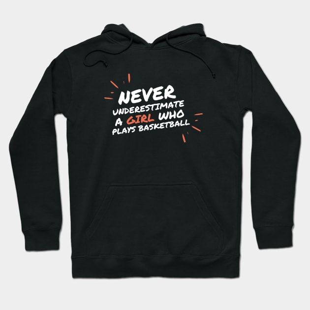 Never underestimate a girl who playbasketball Hoodie by High Altitude